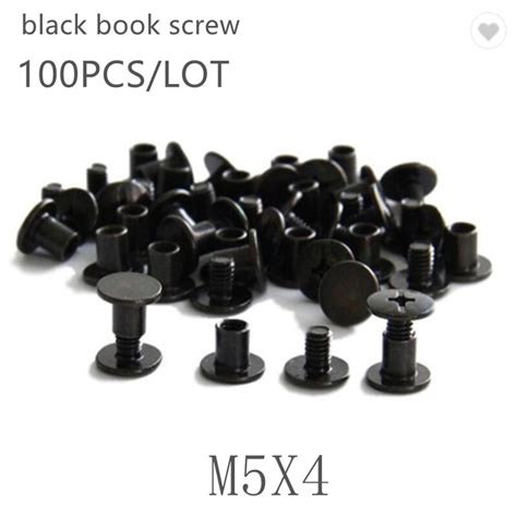 100pcs M54 M5x4 Black Zinc Promotion Chicago Screw Sex Bolt Book
