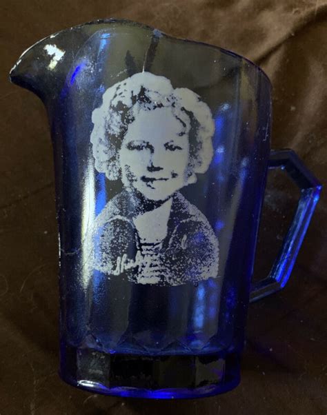 Vintage 1930 S Hazel Atlas Cobalt Blue Glass Shirley Temple Creamer