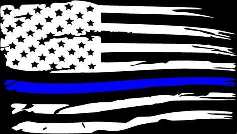 Thin Blue Line Usa Flag Decal