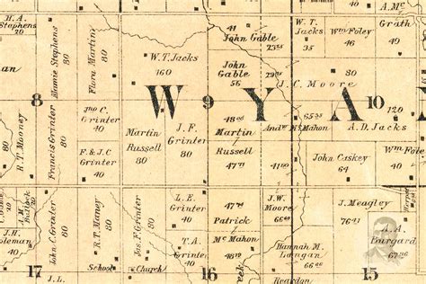 Vintage Wyandotte County Map 1887 Old Map Of Wyandotte Etsy