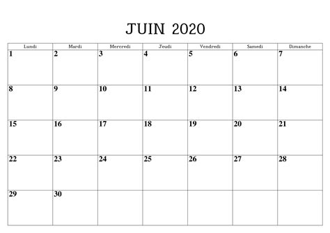 Modèle De Imprimable Calendrier Juin 2020 Gratuit De Pdfexcel The