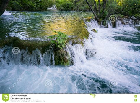 Magnificent Waterfalls In Plitvice National Park Stock Image Image Of