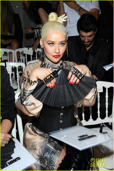 Christina Aguilera Checks Out Jean Paul Gaultier Paris Show Ahead Of