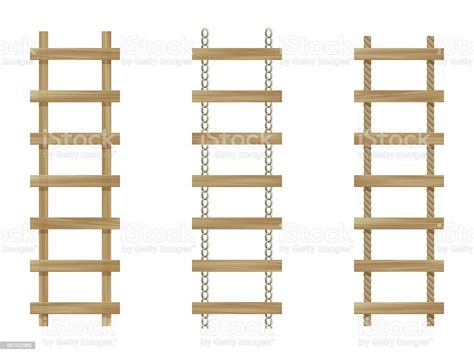 Tangga Kayu Vektor Terisolasi Ilustrasi Stok Unduh Gambar Sekarang