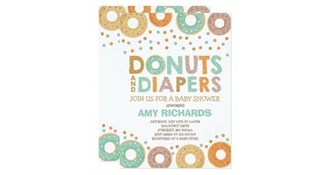 Donuts And Diapers Baby Shower Invitation
