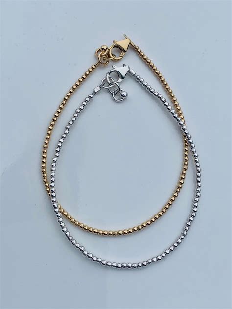 Bracelet 2mm Bead Size For 14k Gold Filled Beaded Bracelet Etsy