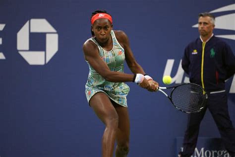 Coco gauff stretches to play a forehand in her fourth round wimbledon match against germany's angelique kerber on july 05, 2021, in london. 2019 U.S. Open Live Updates: Coco Gauff Beats Timea Babos ...