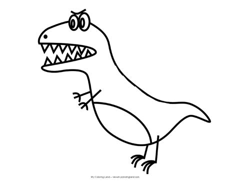 Gigantic dinosaur outline prints in black and white. Cute Dinosaur - My Coloring Land
