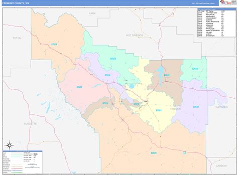 Fremont County Id Wall Map Color Cast Style By Market