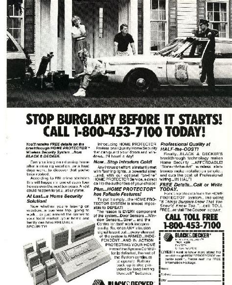 1989 Black And Decker Alarm System Ad Old Magazine Ads