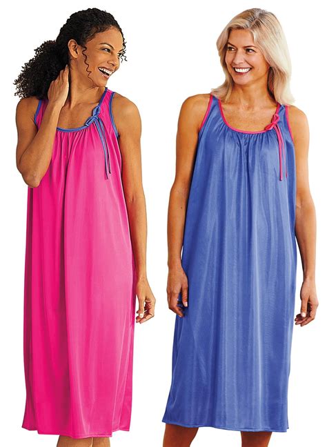 2 Pack Silky Nightgowns By Cozee Corner