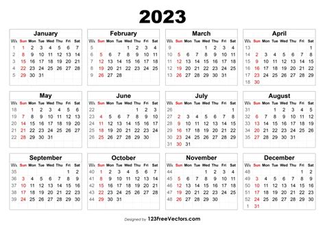 Free Free Download 2023 Calendar With Week Numbers In 2022 Calendar