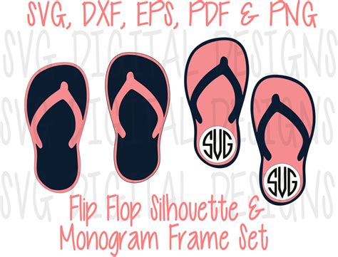 Download Flip Flops Svg Files, Summer Monogram Svg Digital Design ...