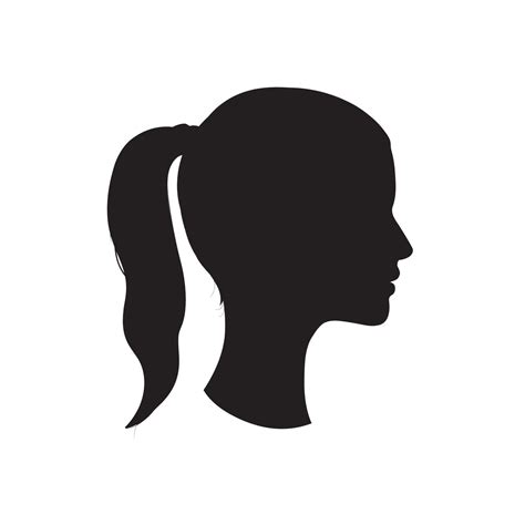 Silueta De Perfil De Rostro De Mujer Icono De Peinado De Mujer