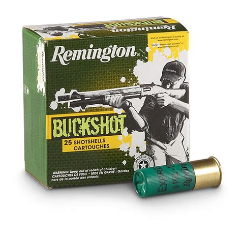 Remington 12 Gauge 2 34 Shells 00 Buckshot 9 Pellet 25 Rounds