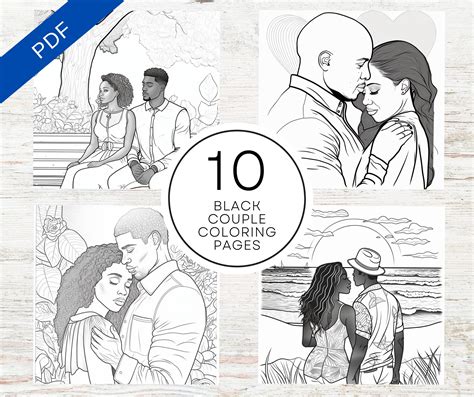 10 Black Couples Coloring Pages Printable Pdf A4 Download Now Etsy