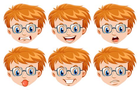 Man with different emotions 432210 Vector Art at Vecteezy