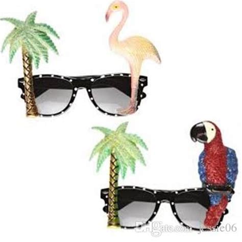 Cocktail Hawaiian Flamingo Parrot Glasses Sunglasses Tropical Beach Bbq