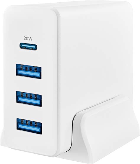 Insignia 47w 4 Port Wall Charger With 1 Usb C And 3 Usb Ports With 4ft