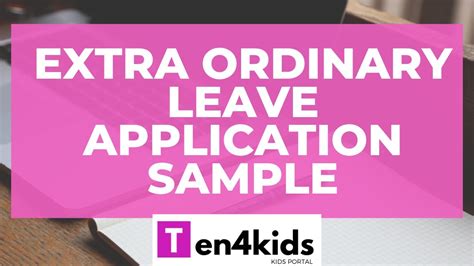 Extra Ordinary Leave Application Sample YouTube