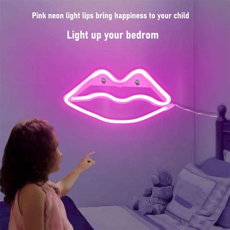 Buy Enuoli Neon Light Pink Lip Neon Lights Neon Led Lips Lights Pink Neon Signs Batteryusb