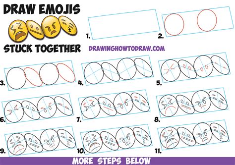 (step 1) trace your hand lightly. How to Draw Cool 3D Emojis Stuck Together in Accordion ...