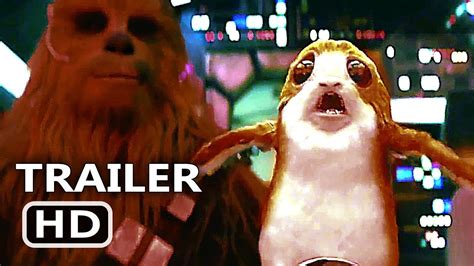 Star Wars 8 Chewbacca Hits Cute Porg Trailer 2017 Disney Movie Hd