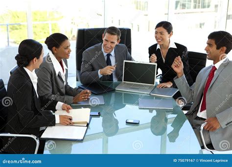Sales Executives Team Meeting In Board Room Stock Image Image Of