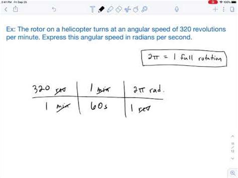 Convert to radians per second 65rpm 65 r p m use the fact that each revolution is 2π 2 π radians and each minute is 60 60 seconds to convert from rpm rpm to radian sec radian sec 65⋅round min ⋅ 2π⋅radian round ⋅ min 60⋅sec 65 ⋅ round min ⋅ 2 π ⋅ radian round ⋅ min 60 ⋅ sec How To Convert rpm to Radians per Second - YouTube