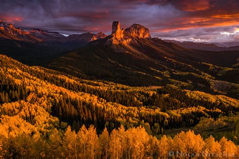 Chimney Rock Sunset Owl Creek Pass Uncompahgre National Forest