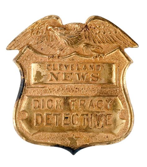 Hake S CLEVELAND NEWS DICK TRACY DETECTIVE HEAVY BRASS BADGE