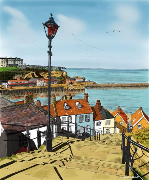 Whitby Harbour Alan Hill Art