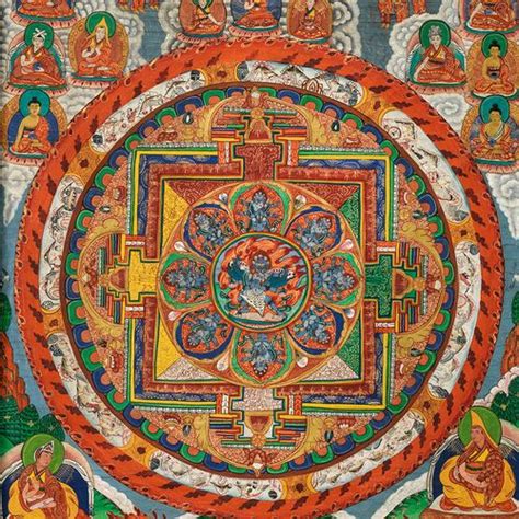Gouache Sur Papier Dans Le Bouddhisme Tibétain Vajrayana Les Mandalas