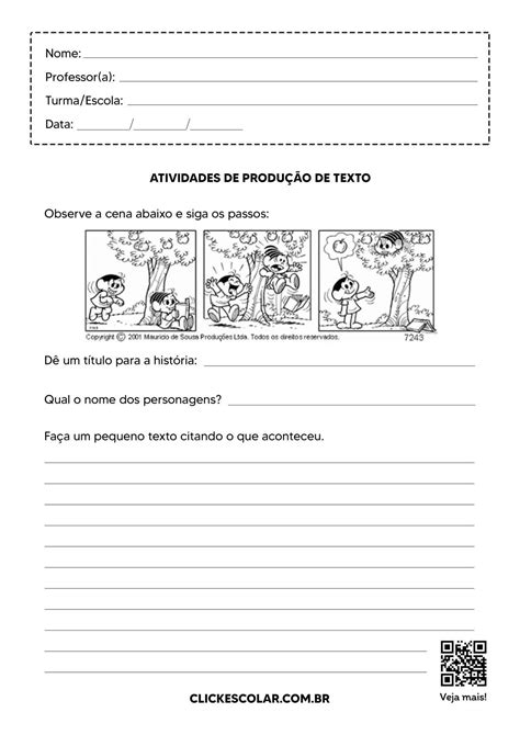 Atividades De Produção De Texto Para 2º Ano Click Escolar