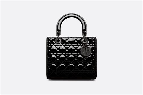 Medium Lady Dior Bag Black Ultraglossy Patent Cannage Calfskin Bags
