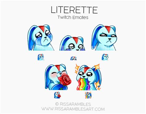 Custom Twitch Emotes Literette Rissa Rambles Digital Artist