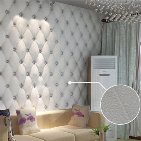 High Quality 3d Faux Leather Soft Package Wallpaper Roll Pvc Waterproof