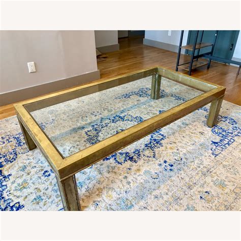 Antique Brass And Glass Coffee Table Aptdeco