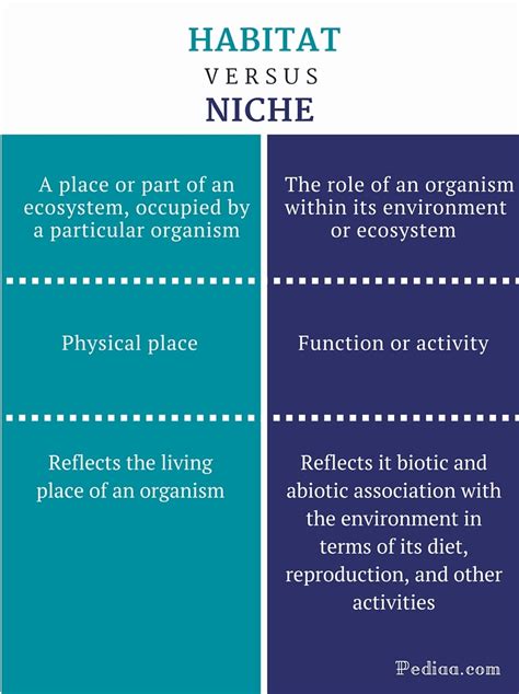 Difference Between Habitat And Niche