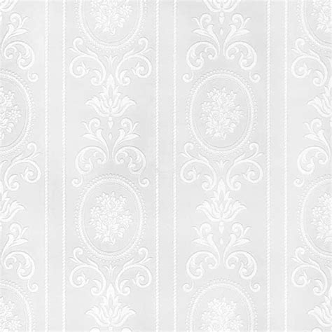 Superfresco Paintable Cameo Stripe White Durable Heavy Duty Wallpaper