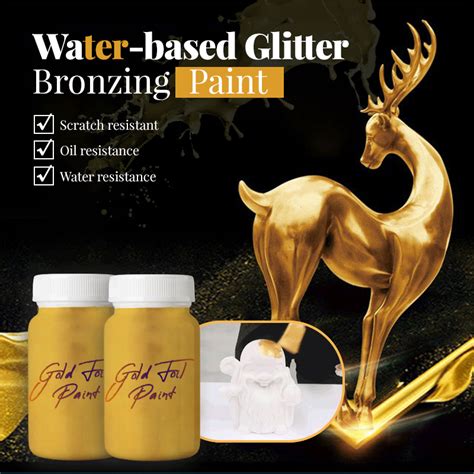 Metallic Gold Paint 24k Gold Foil Paint Oilandwater Based Glitter