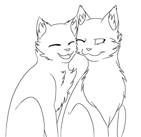 A collection of one line artworks. Cat Couple lineart by DarkRainfire on DeviantArt