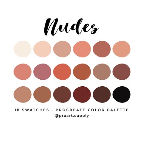 Nudes Procreate Color Palette Hex Codes Brown Tan Cream Etsy India Hot Sex Picture