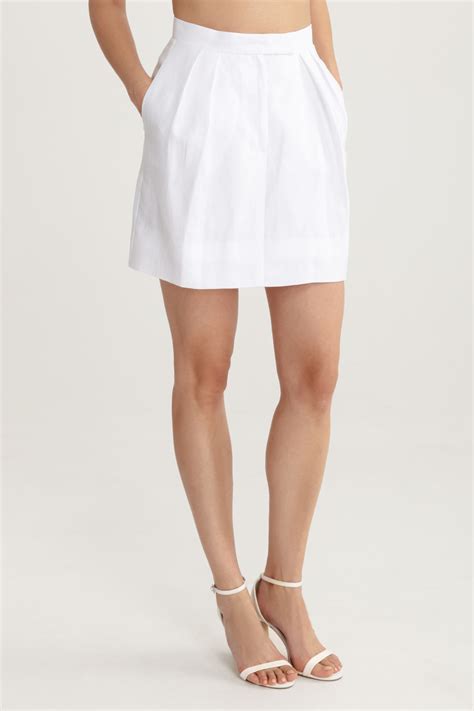 mini skirt in white linen litacouture