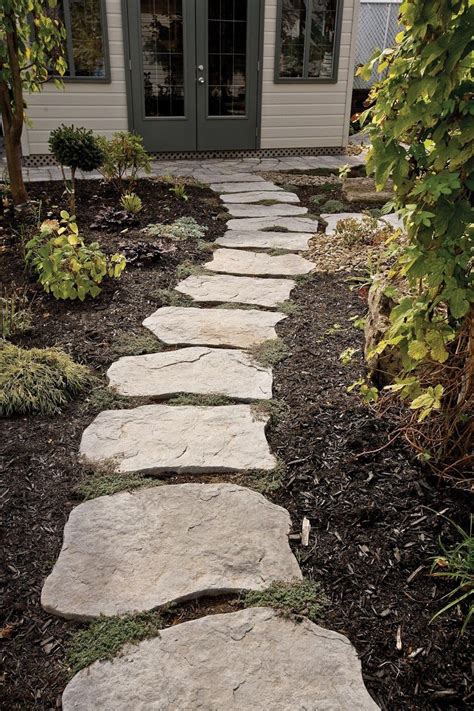 Natural Stone Walkway Backyard Walkway Backyard Garden Pathway