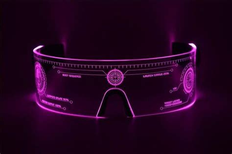 pink vaporwave led tron visor glasses perfect for cosplay and festivals cybergoth