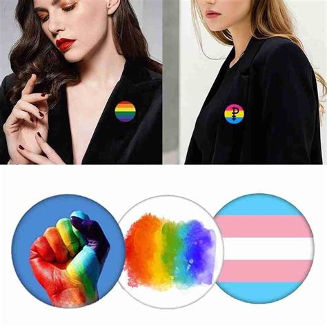 Buy Lgbt Pride Rainbow Flag Tinplate Badge Gay Lesbian Bisexual