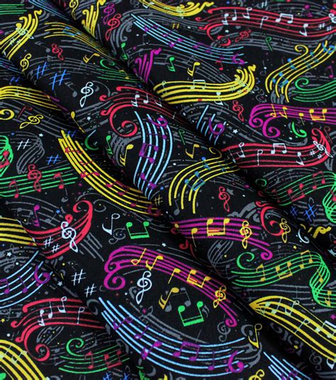 Novelty Cotton Fabric Colorful Music | JOANN