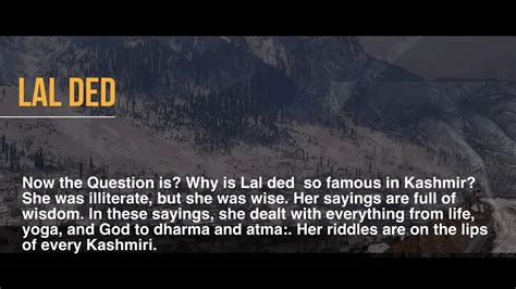 Lal Ded Kashmirs Mystic Poētria Youtube