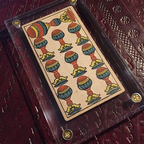 10 Of Cups” Historical Antique Hand Painted Tarot Card 1890s